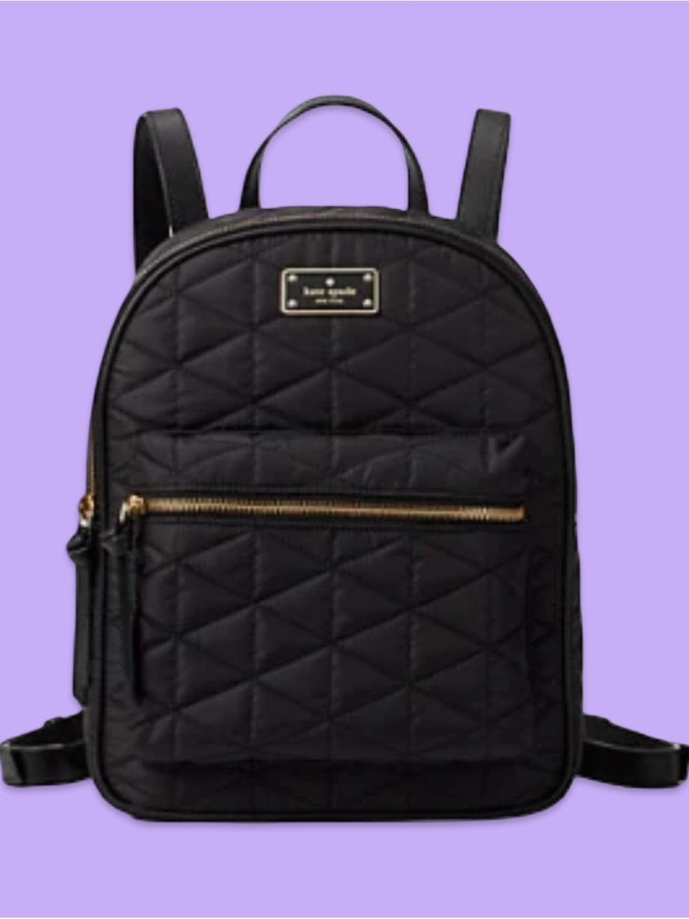 NWT KATE SPADE QUILTED BACKPACK,DIAMOND PATTERN, w/GOLD TONE HARDWARE.ADJUSTABLE - Picture 10 of 16
